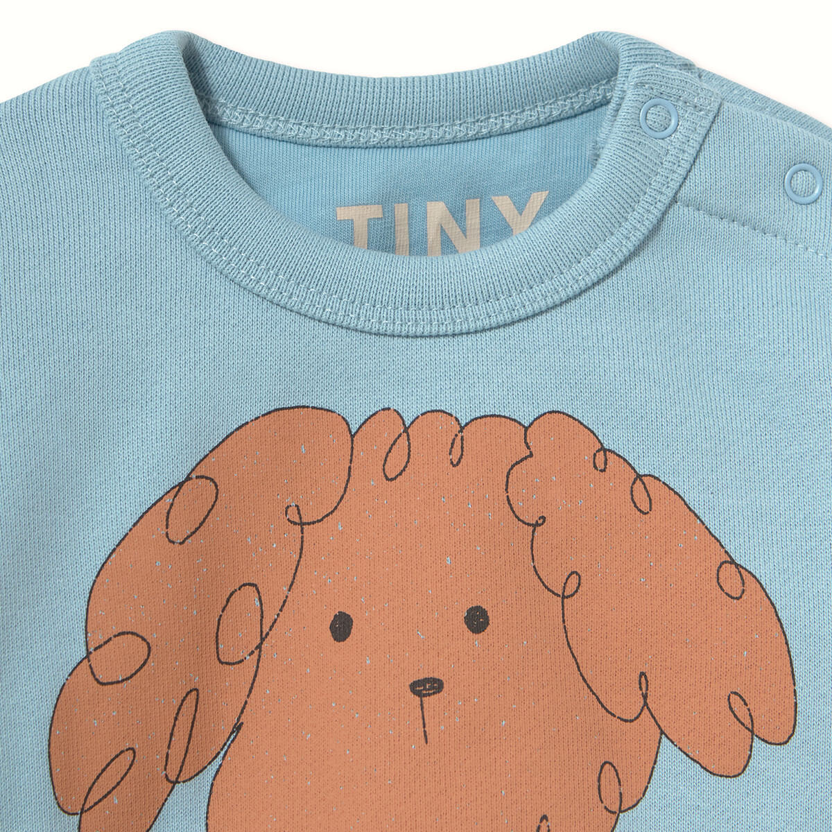 Curly Dog Graphic Baby Sweatshirt in Denim Blue by Tinycottons