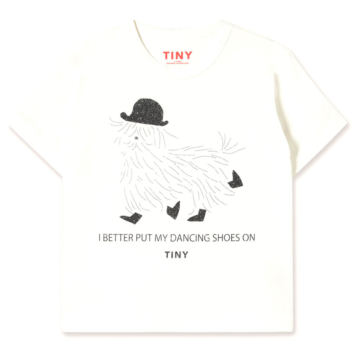 Dancing Shoes Graphic Tee in Off White by Tinycottons