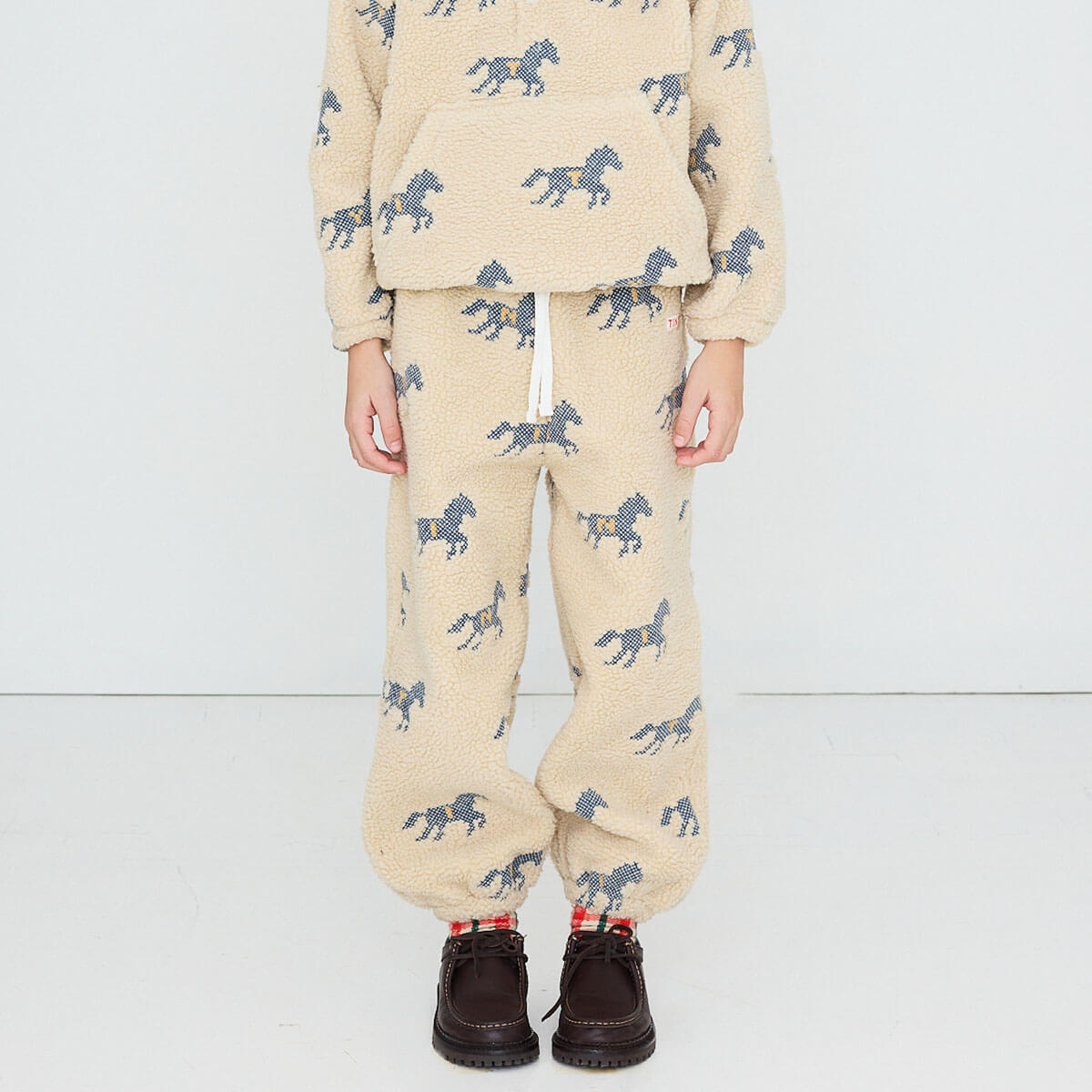 Horses Sherpa Sweatpant in Vanilla by Tinycottons
