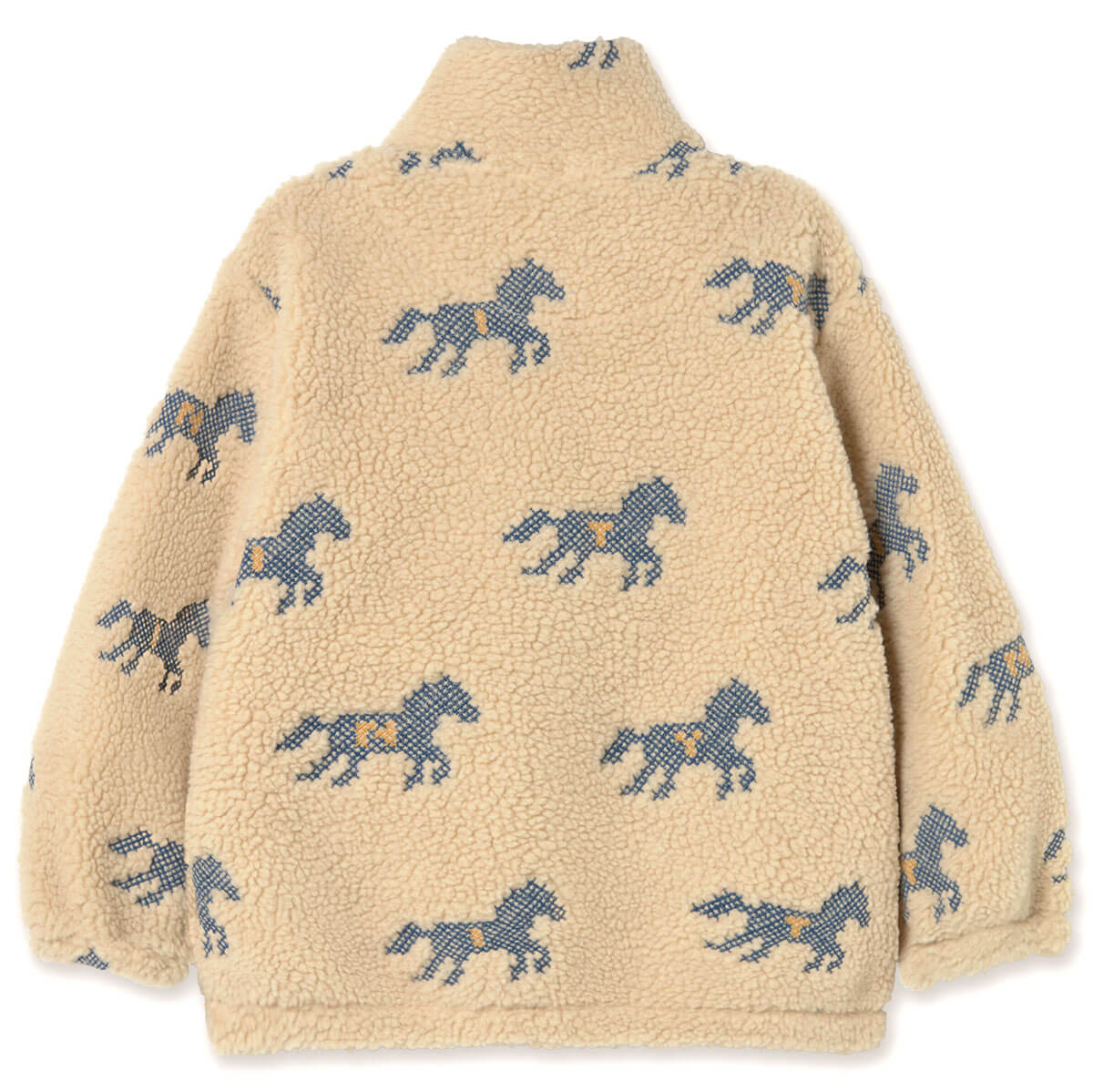 Horses Sherpa Sweatshirt in Vanilla by Tinycottons