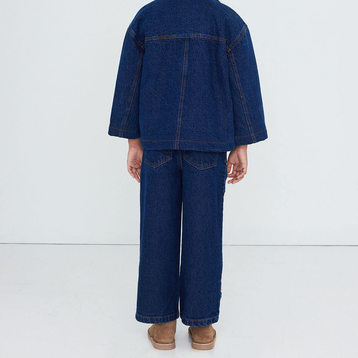 Mini Mushrooms Embroidered Denim Pant by Tinycottons