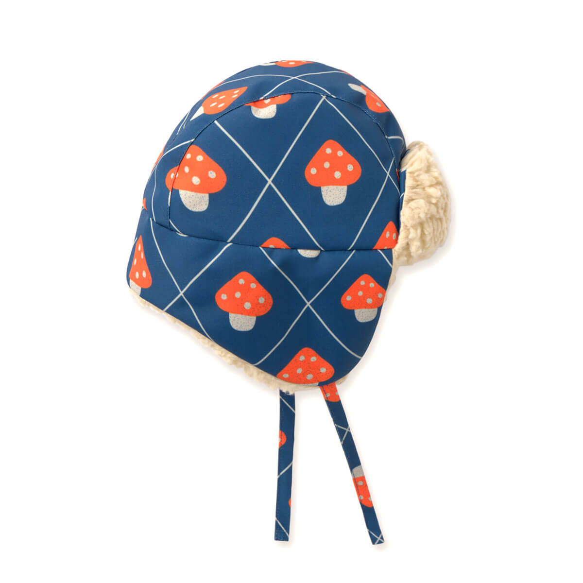 Mushrooms Chapka in Light Navy by Tinycottons