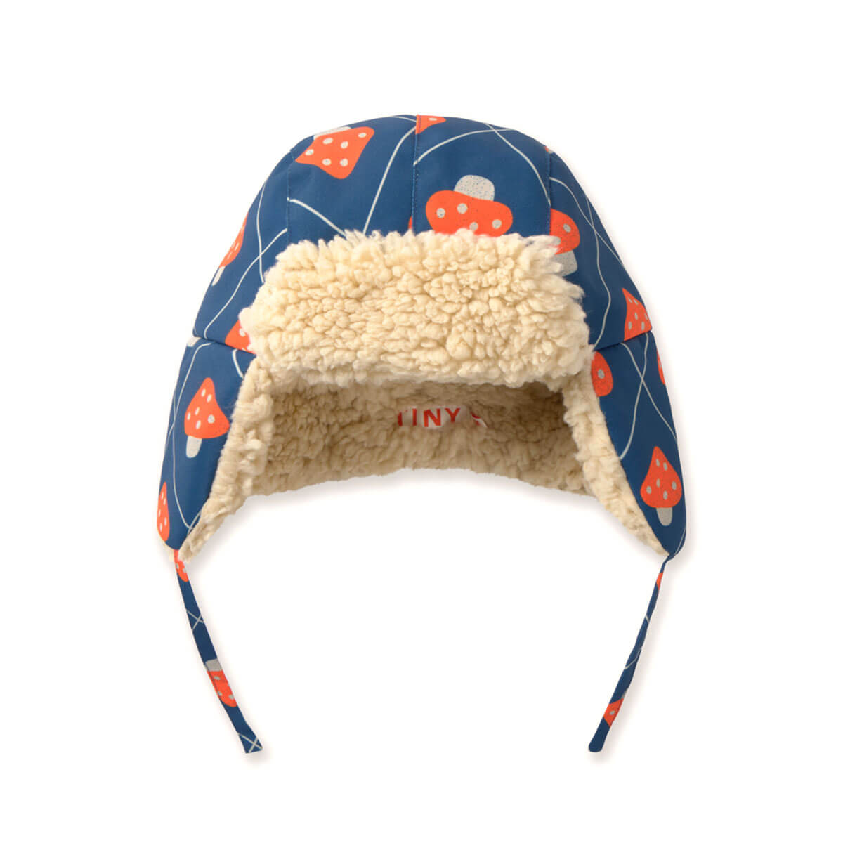 Mushrooms Chapka in Light Navy by Tinycottons