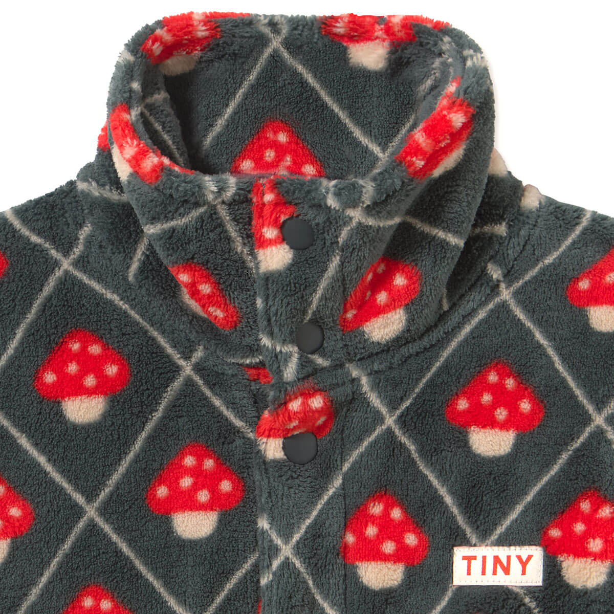 Mushrooms Polar Jacket in Ink Blue by Tinycottons