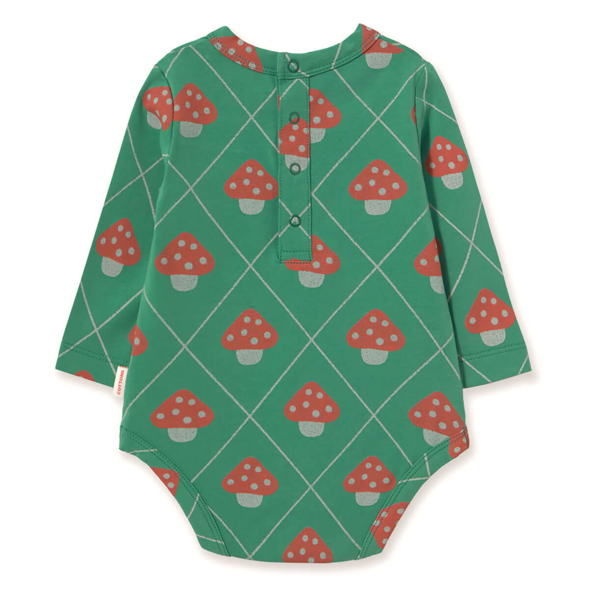 Mushrooms Baby Body in Dark Emerald by Tinycottons