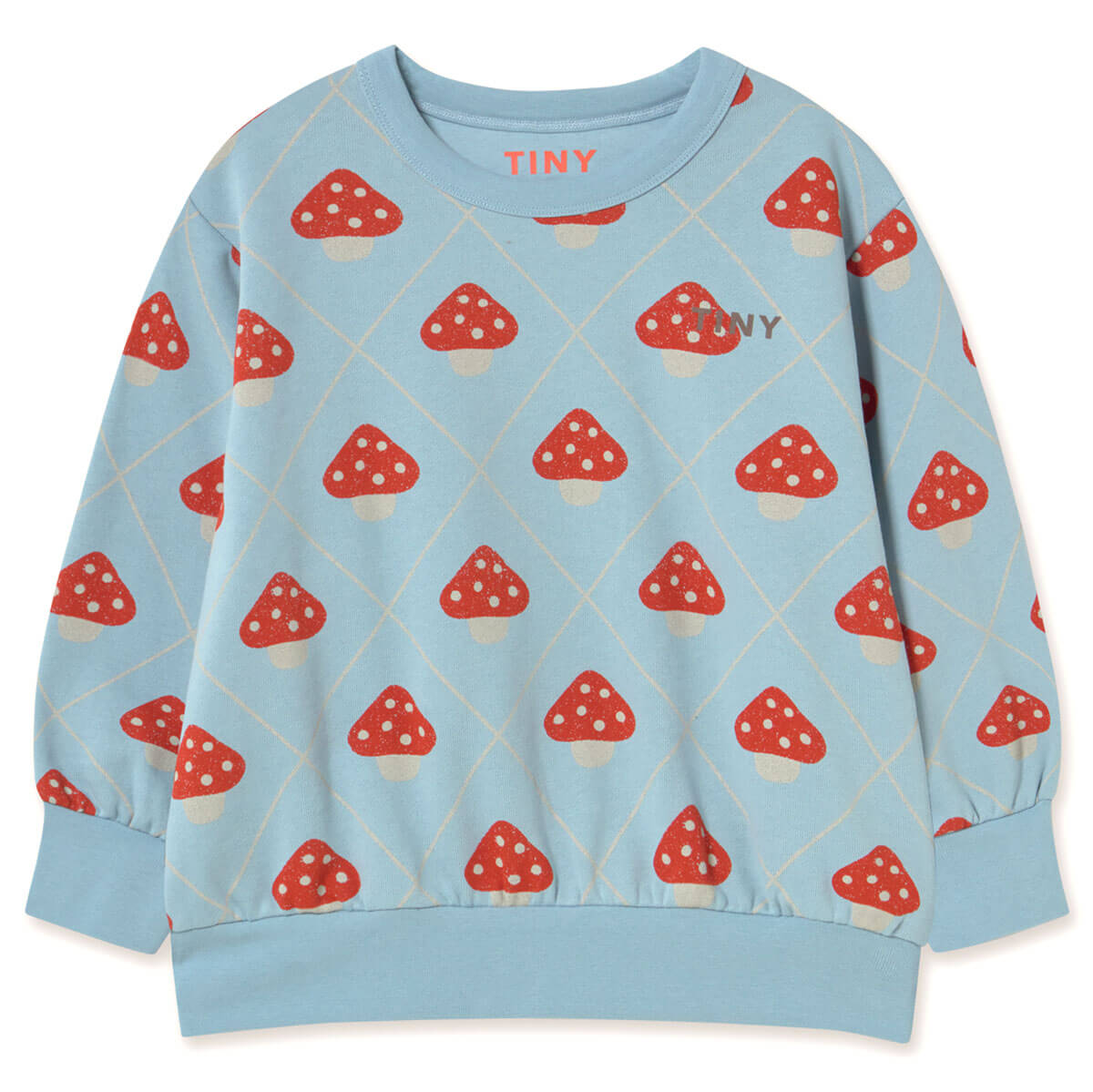 Mushrooms Sweatshirt in Denim Blue by Tinycottons