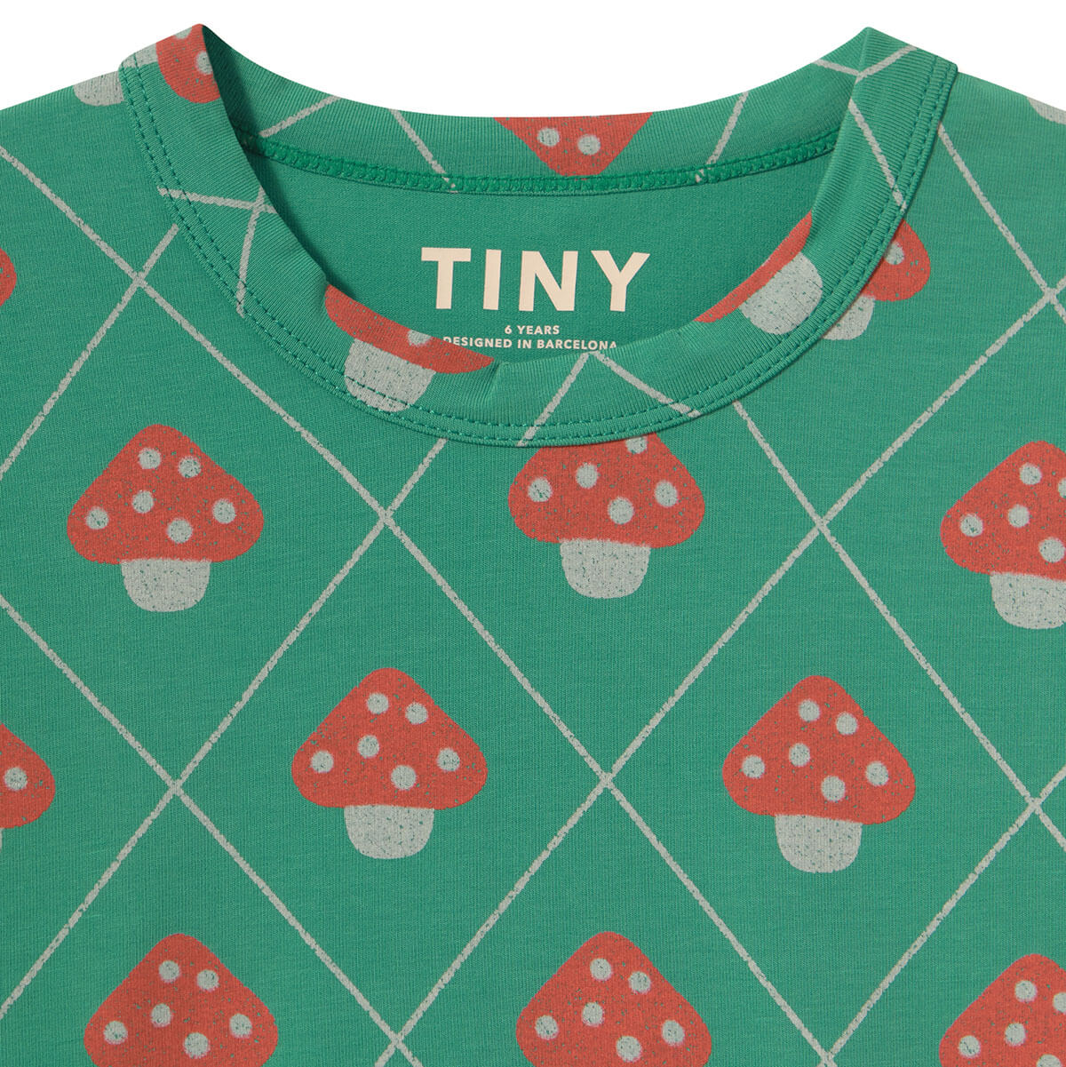 Mushrooms Tee in Dark Emerald by Tinycottons