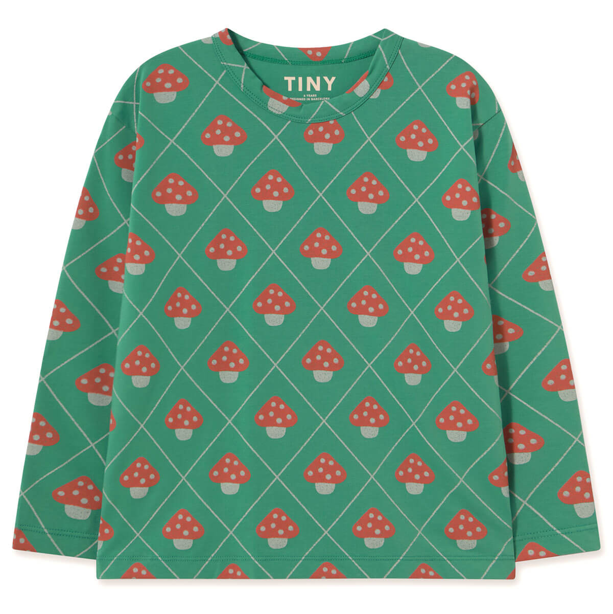 Mushrooms Tee in Dark Emerald by Tinycottons