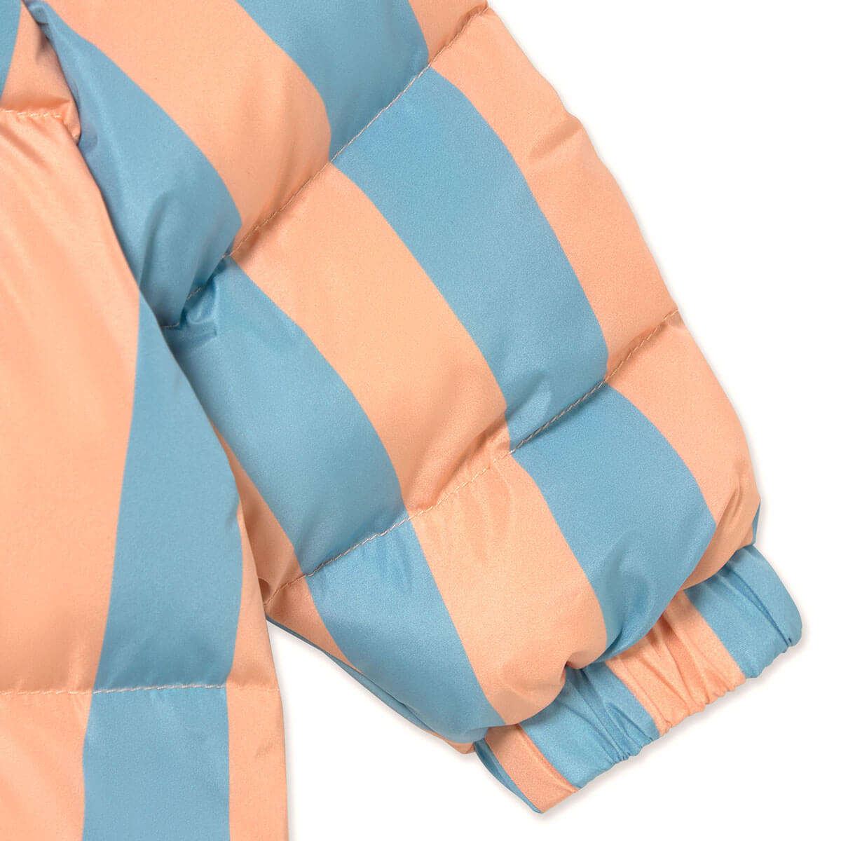 Nude Blue Stripes Padded Baby Overall in Dark Nude by Tinycottons