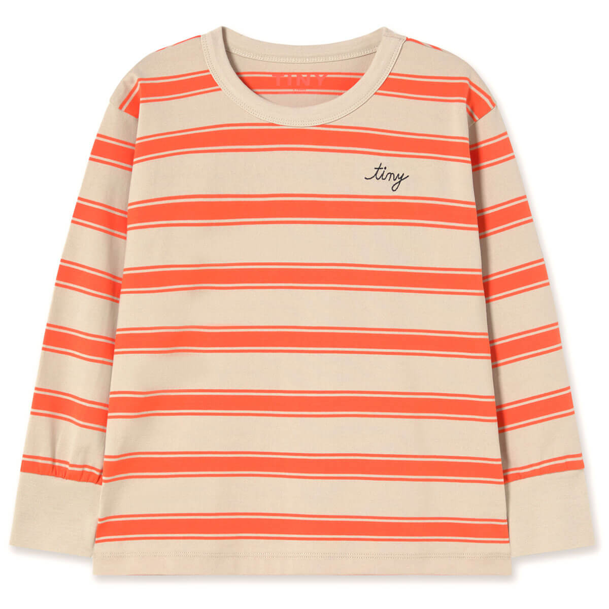 Retro Stripes Sleeve Tee in Summer Red by Tinycottons