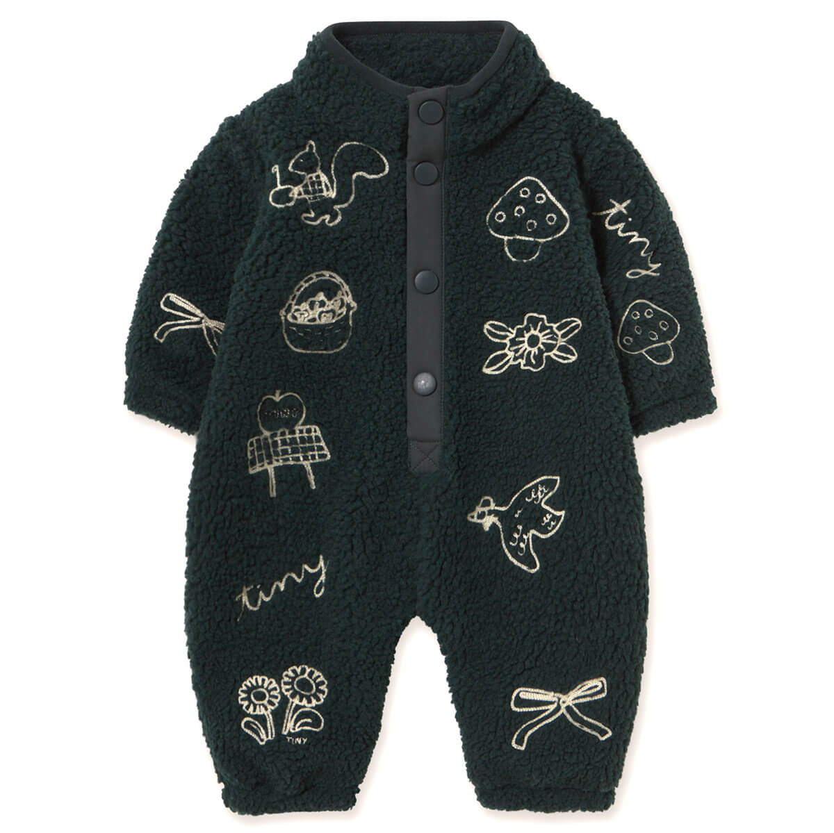 Tiny Apples Sherpa Baby One-Piece in Ink Blue by Tinycottons