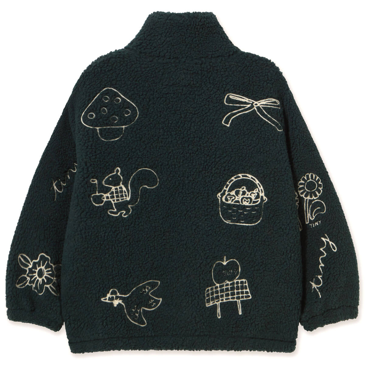 Tiny Apples Sherpa Jacket in Ink Blue by Tinycottons