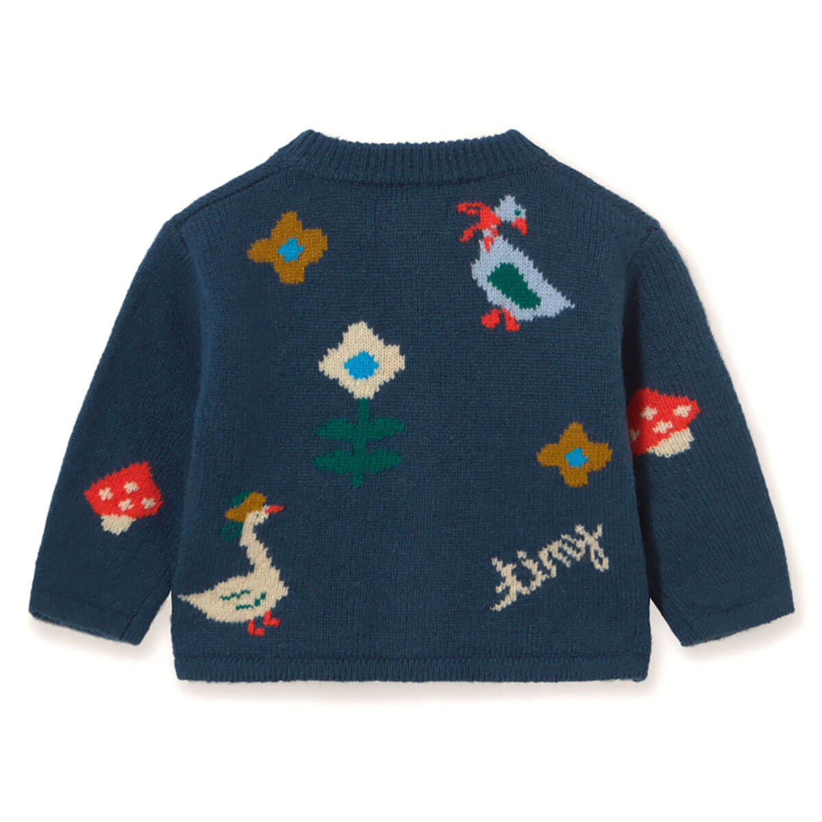 Winter Pond Baby Cardigan in Ink Blue by Tinycottons