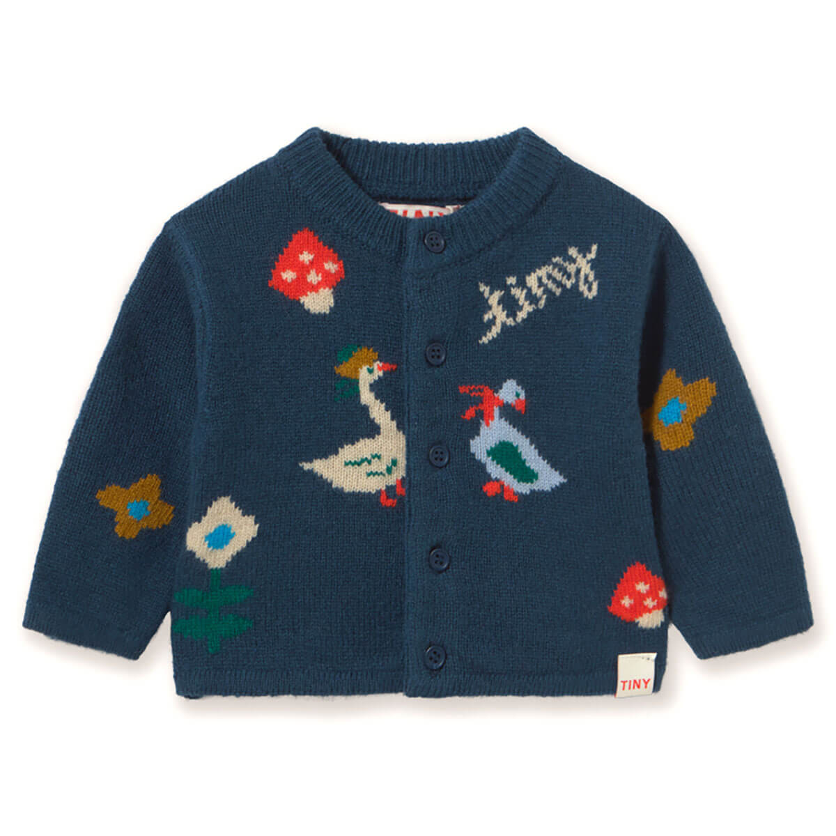 Winter Pond Baby Cardigan in Ink Blue by Tinycottons
