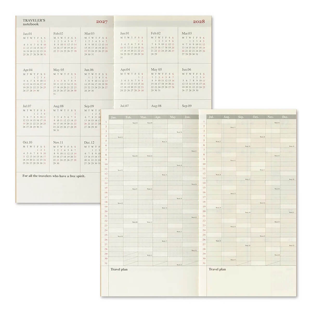 Traveler's Notebook Refill Monthly 2027 by Traveler's Company