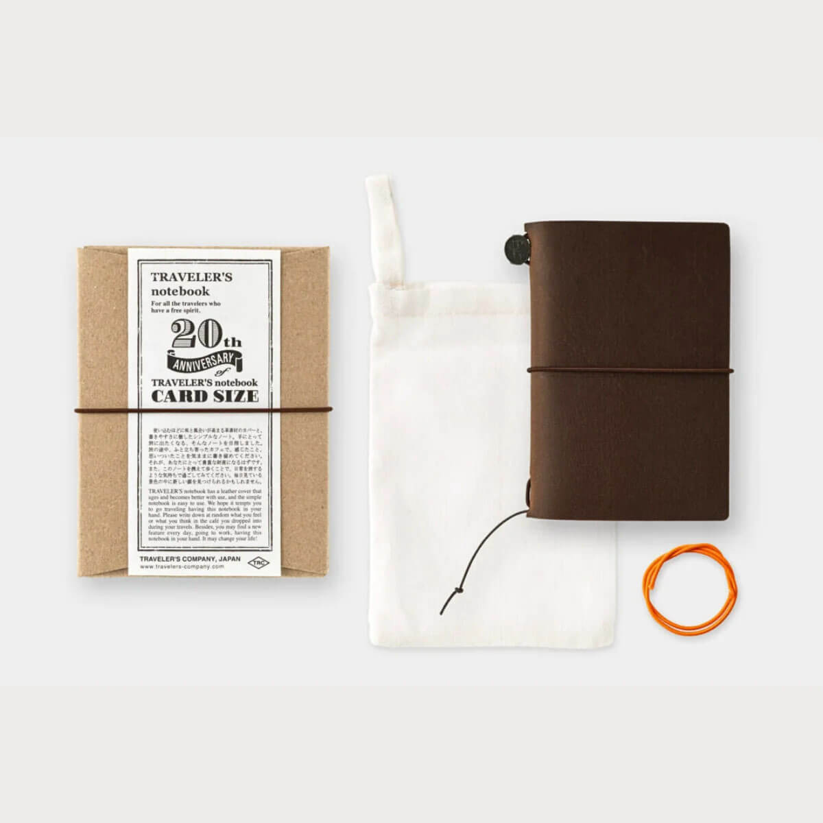 Traveler's Notebook Card Size 20th Anniversary Set in Brown by Traveler's Company