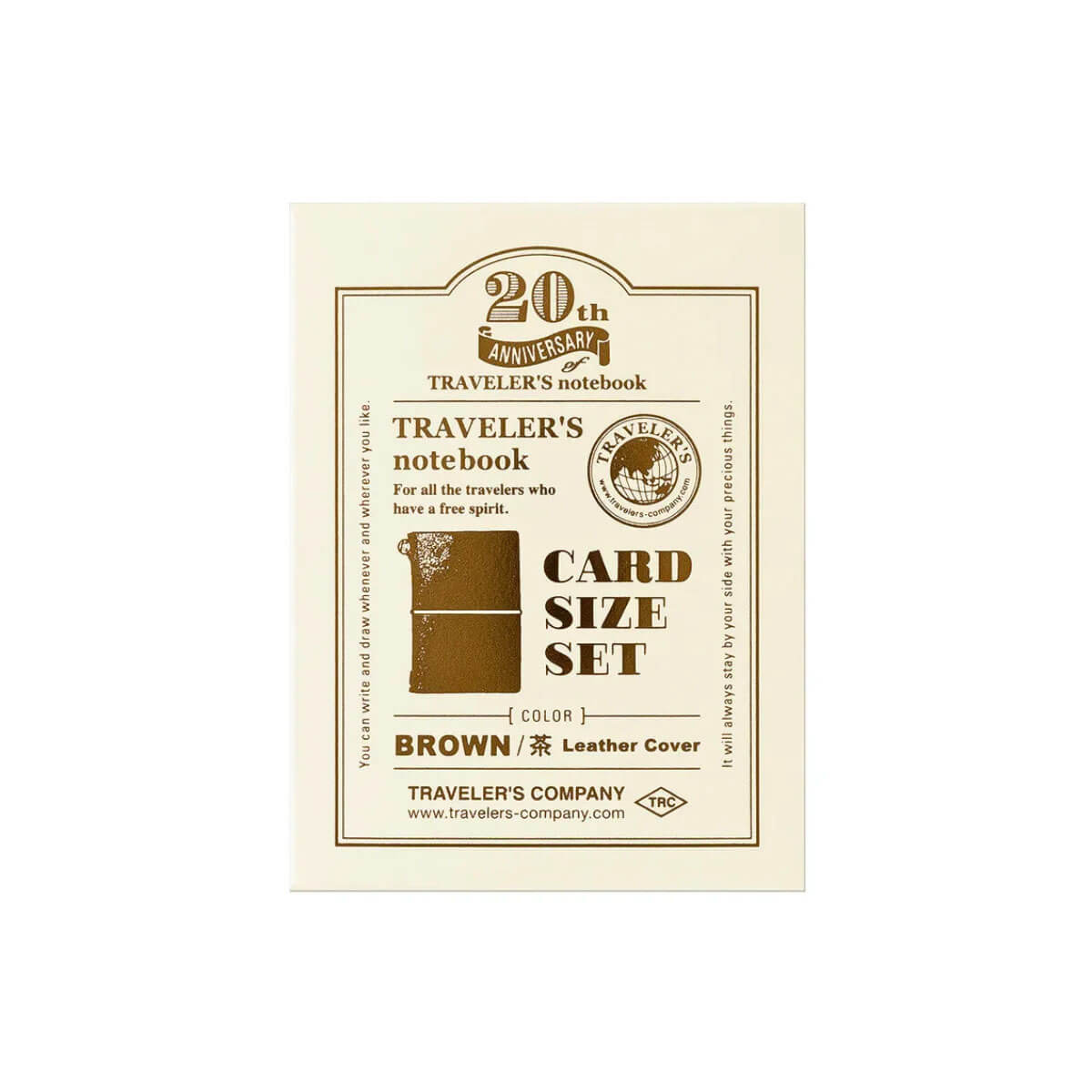 Traveler's Notebook Card Size 20th Anniversary Set in Brown by Traveler's Company
