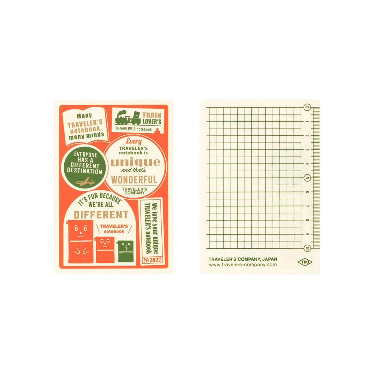 Traveler's Notebook Passport Size Plastic Sheet 2027 by Traveler's Company