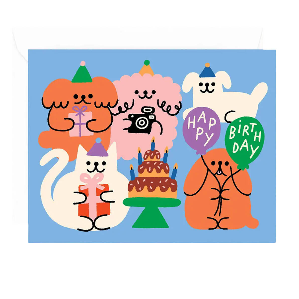 Animal Party Birthday Greetings Card by Odile Ferraille for Wrap