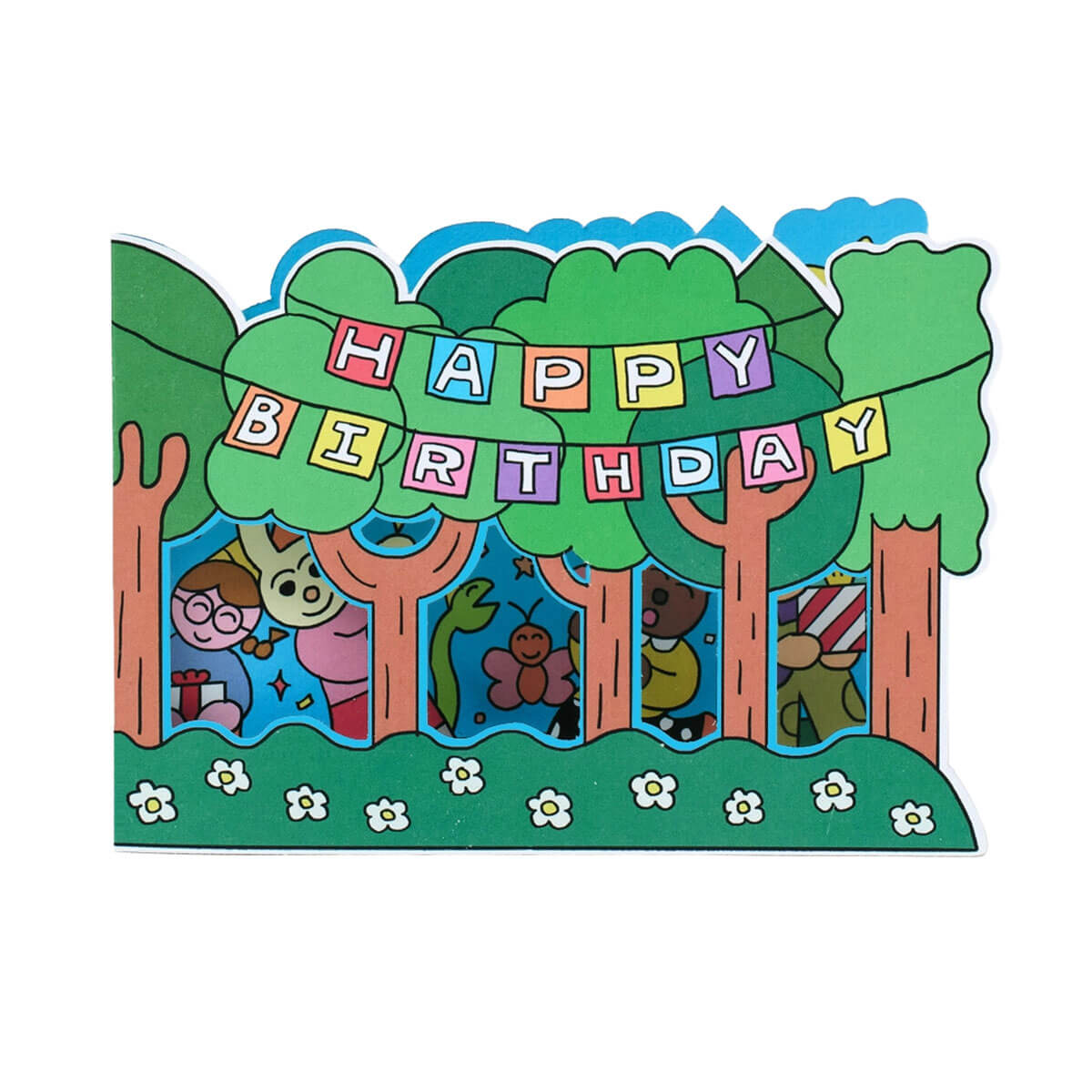 Forest Surprise Fold Out Greetings Card by Momoe Narazaki for Wrap