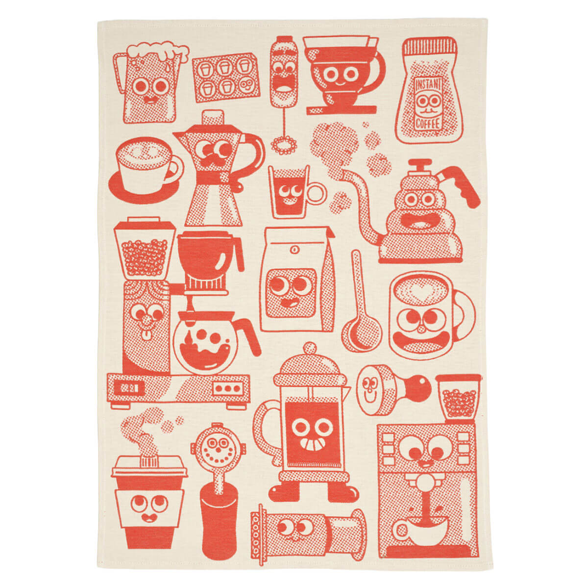 Coffee Time Woven Cotton Tea Towel by Wrap