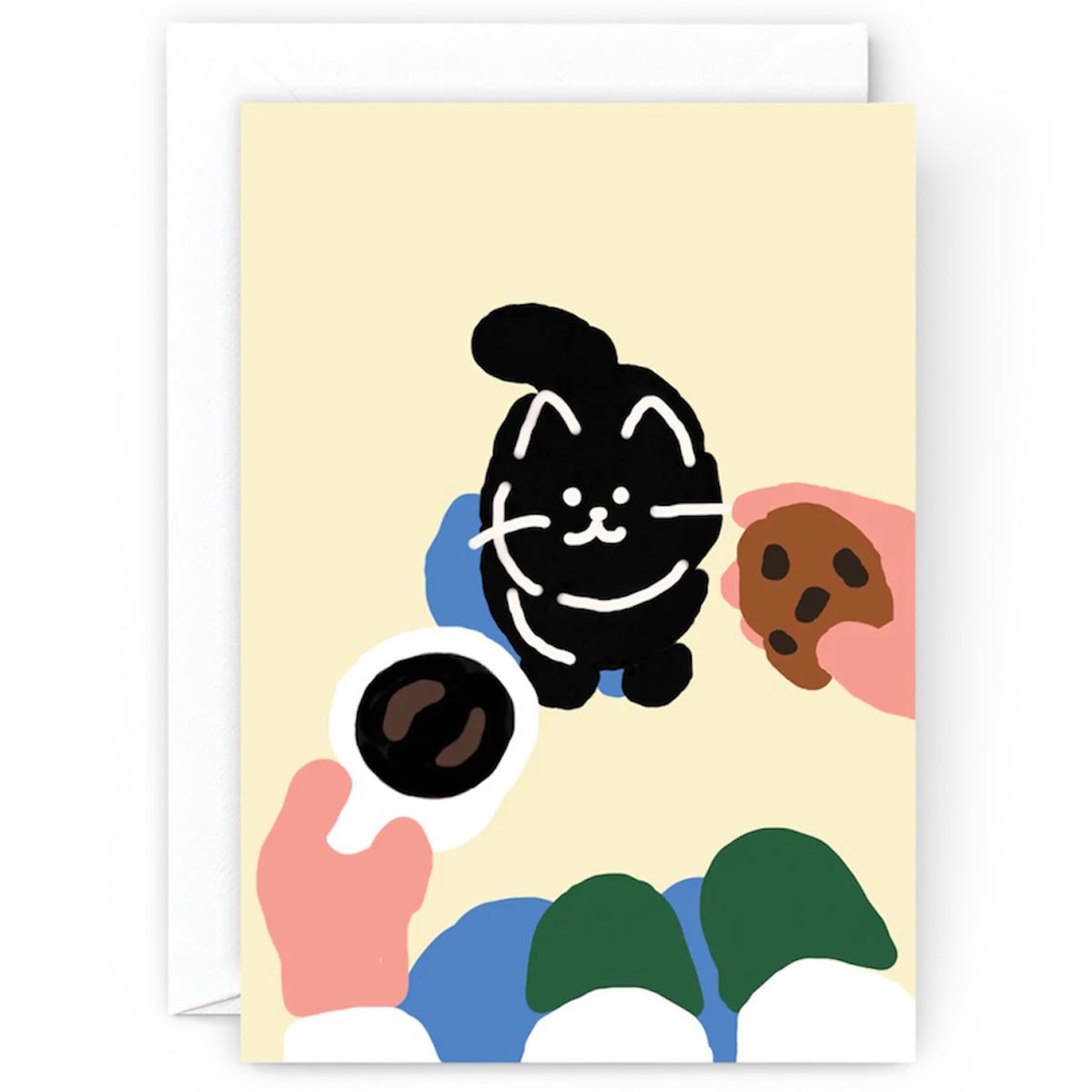 Cake, Coffee, Cookie Greetings Card by Limoo Park for Wrap