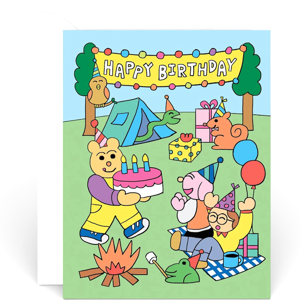 Picnic Party Greetings Card by Momoe Narazaki for Wrap
