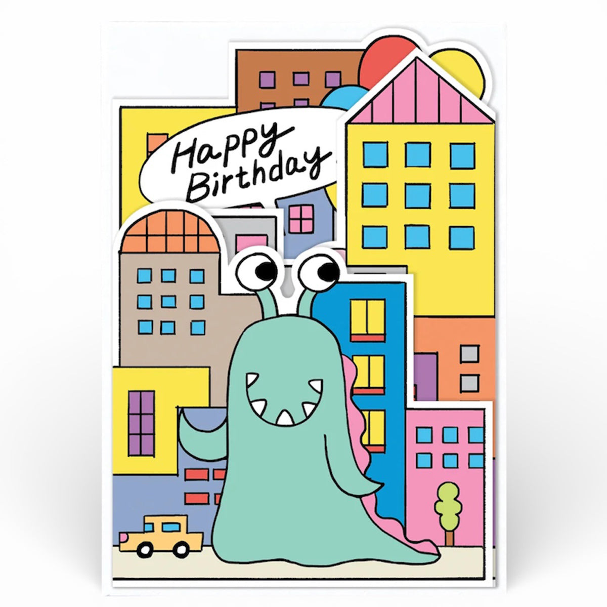 Mega Monsters Fold Out Greetings Card by Momoe Narazaki for Wrap