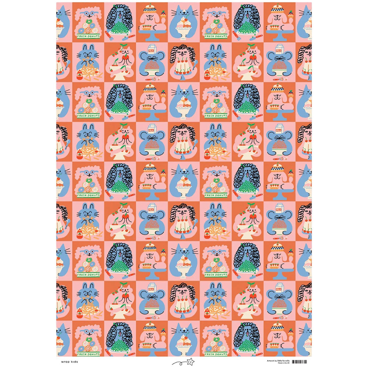 Cake Time Gift Wrap by Odile Ferraille for Wrap