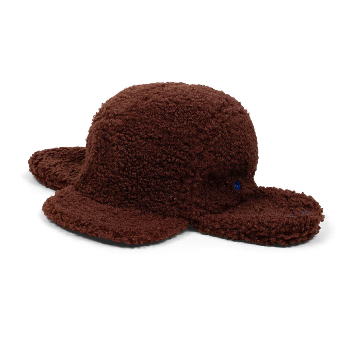 Double Deerstalker Cap in Blue / Soft Tan by Wynken