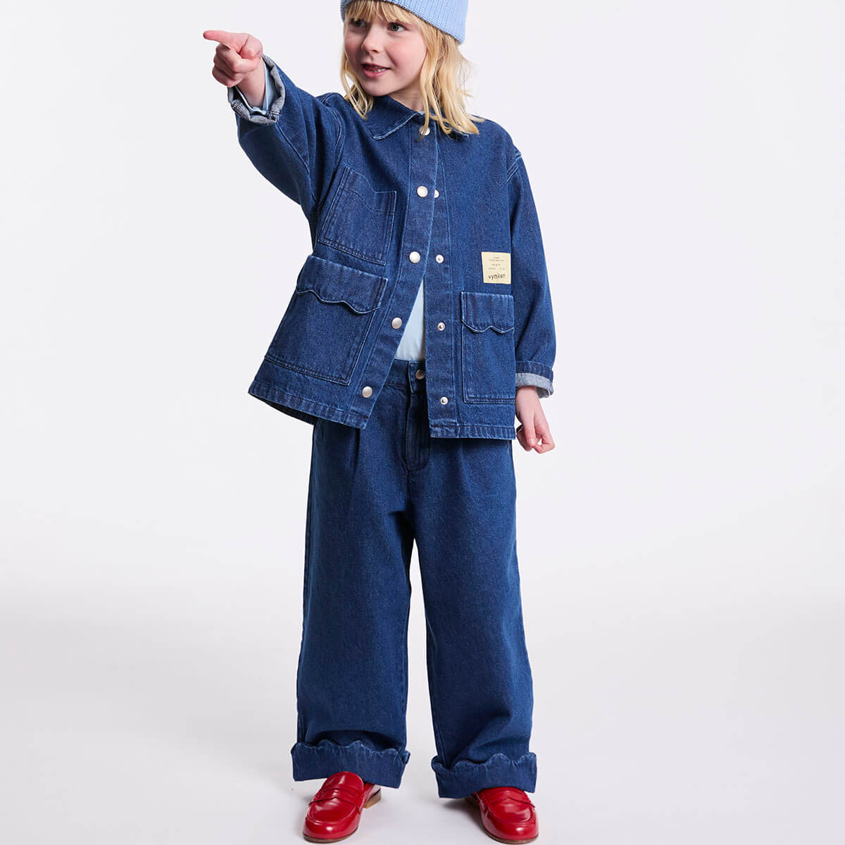 Scallop Pant in Mid Wash Denim by Wynken
