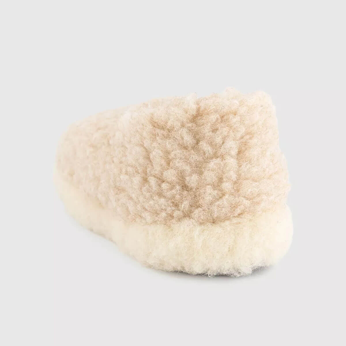 Full Slippers in Beige by Yoko Wool