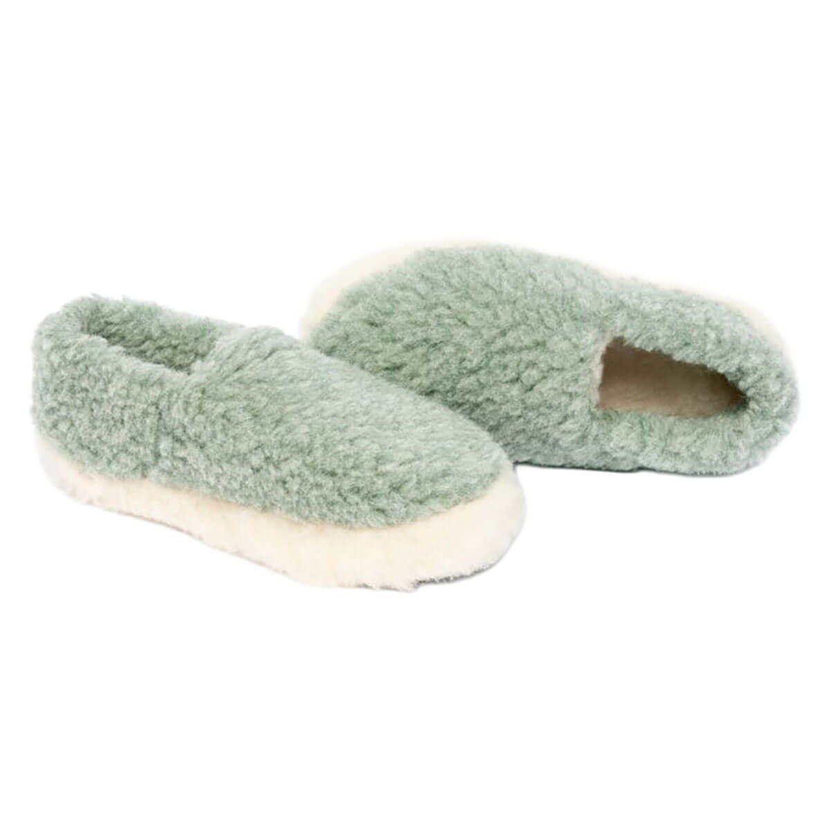 Full Slippers in Green by Yoko Wool