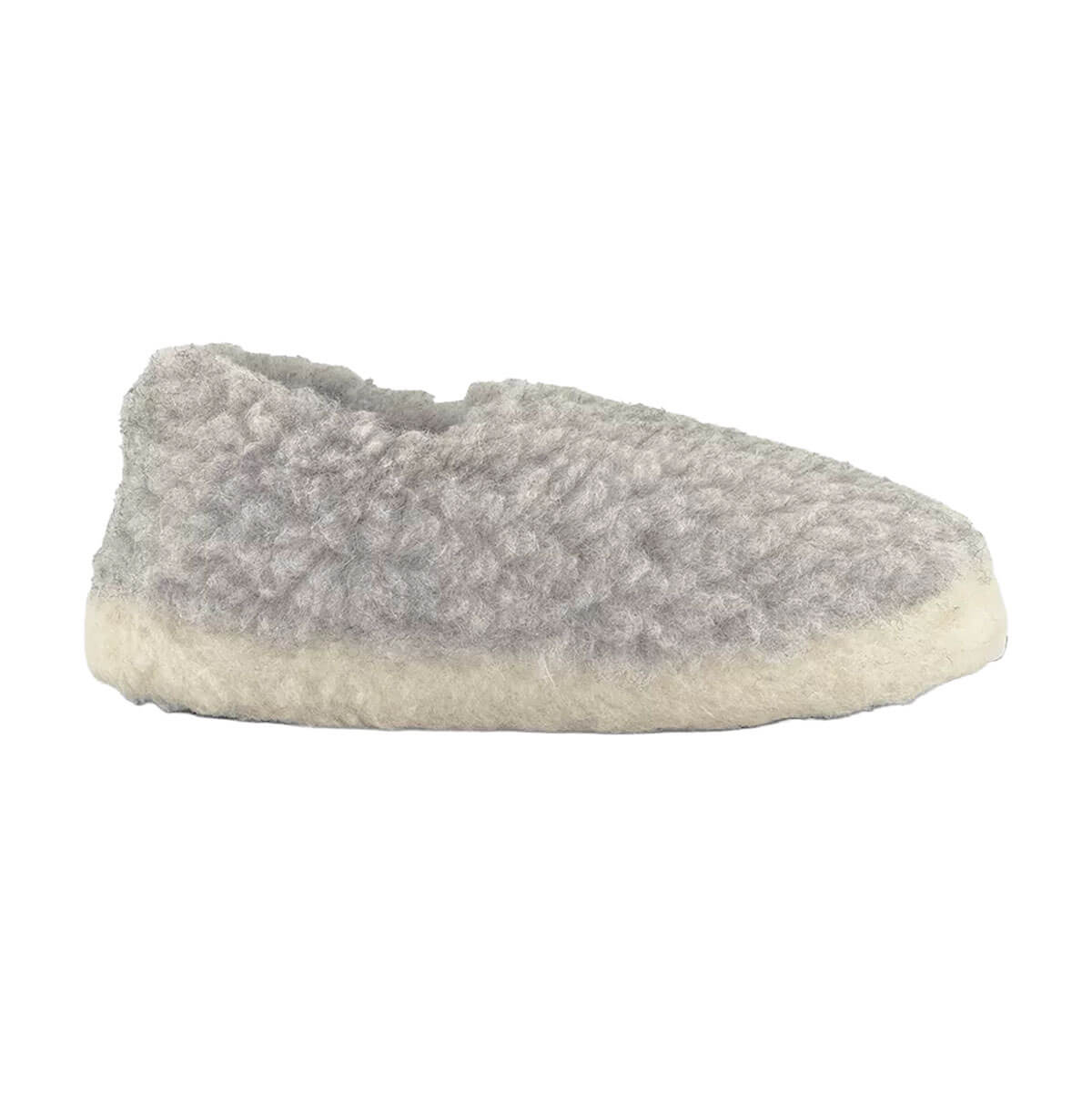 Full Slippers in Light Grey by Yoko Wool