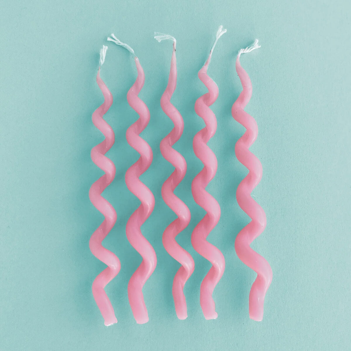 Pink Curly Beeswax Birthday Candle Set by Camp Hollow