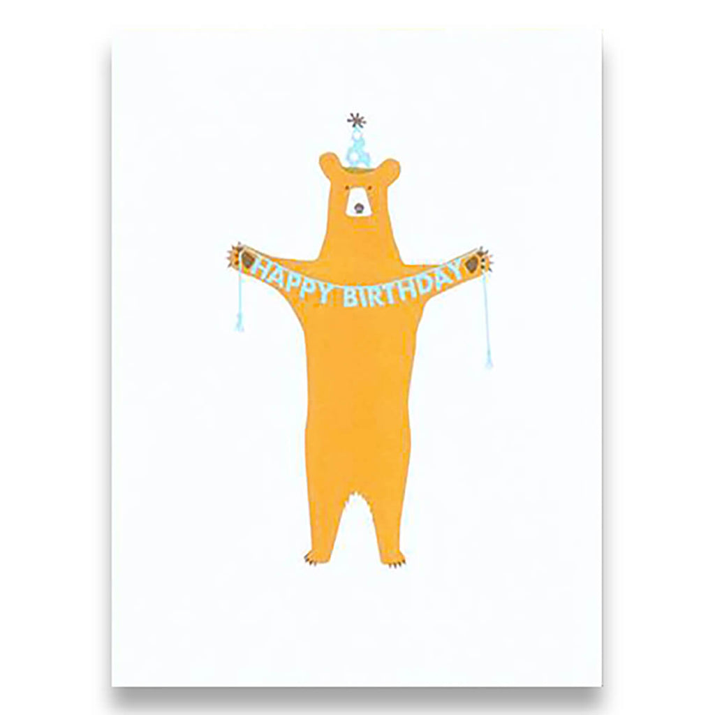 Happy Birthday Bear Greetings Card by Egg Press for 1973