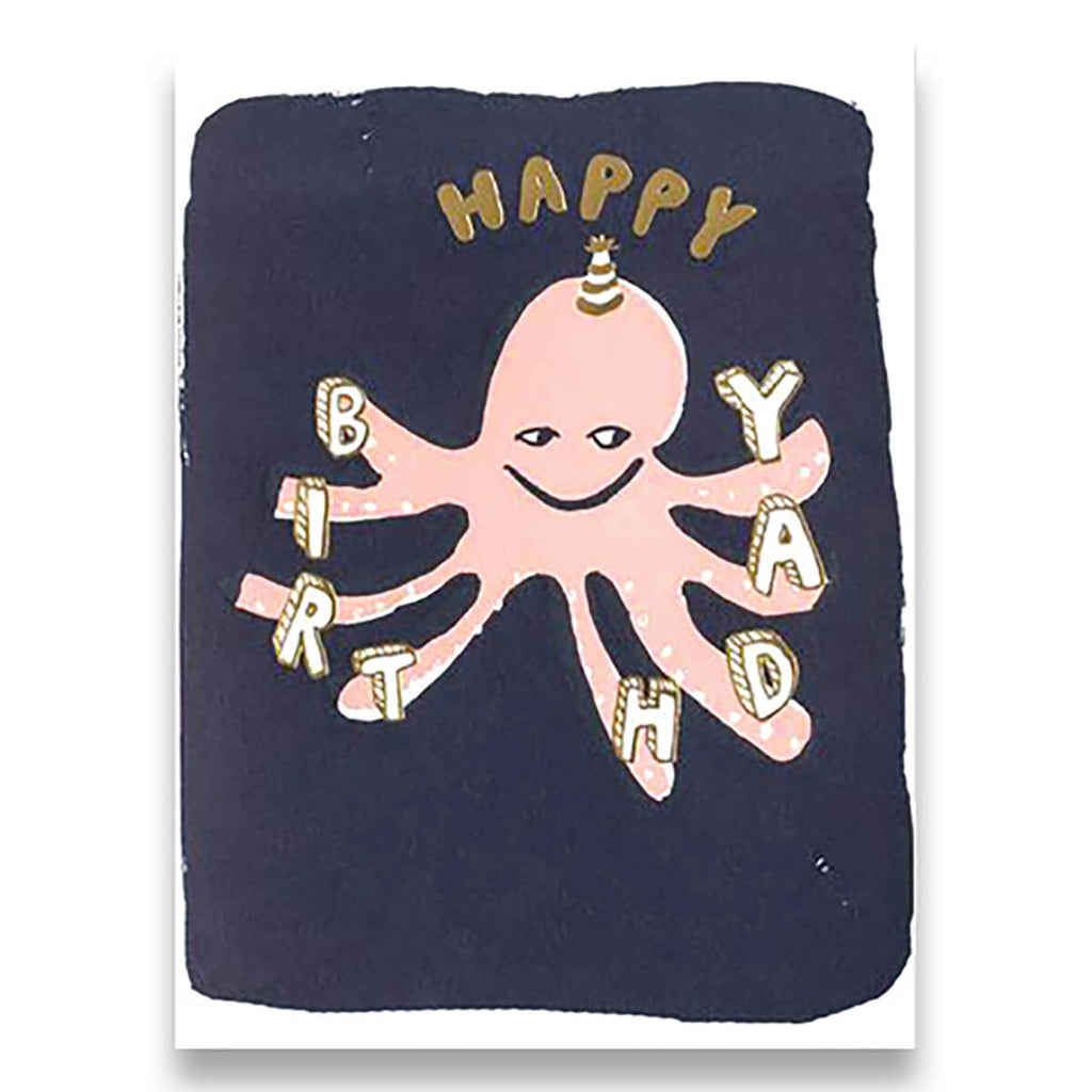 Happy Birthday Octopus Greetings Card by Egg Press for 1973
