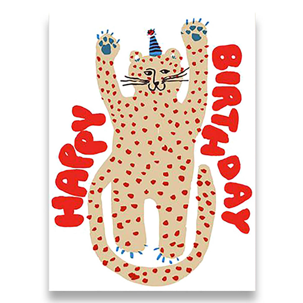 Happy Birthday Cheetah Greetings Card by Egg Press for 1973