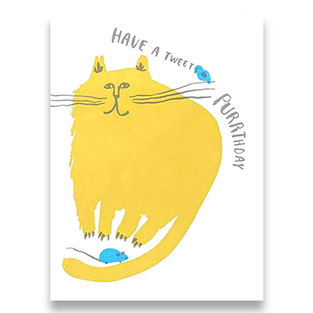 Have A Tweet Purrth-day Greetings Card by Egg Press for 1973