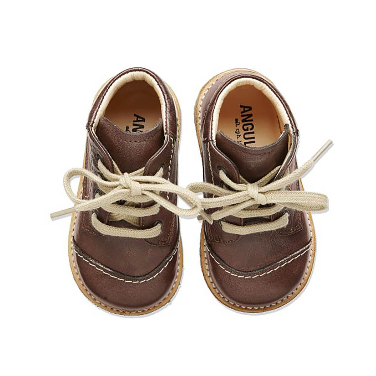 Lace Up Starter Boots in Angulus Brown with Contrast Stitching by Angulus