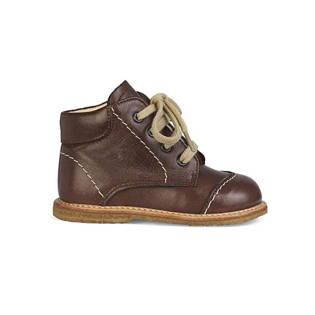 Lace Up Starter Boots in Angulus Brown with Contrast Stitching by Angulus