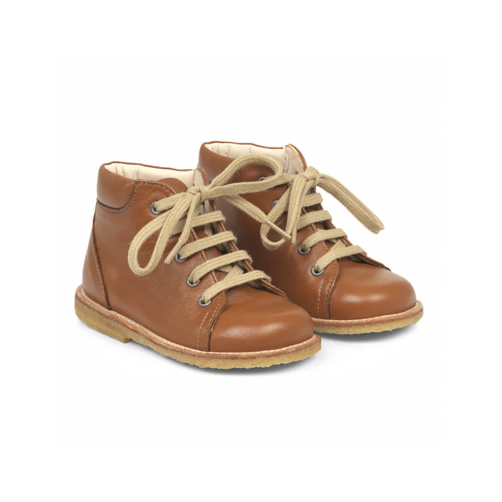 Lace Up Starter Boots in Cognac by Angulus