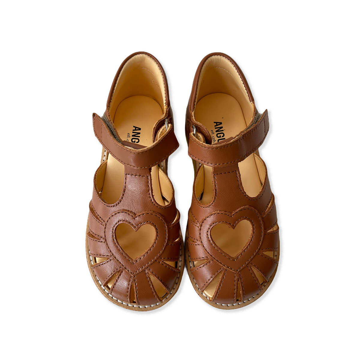 Heart Sandals in Cognac by Angulus