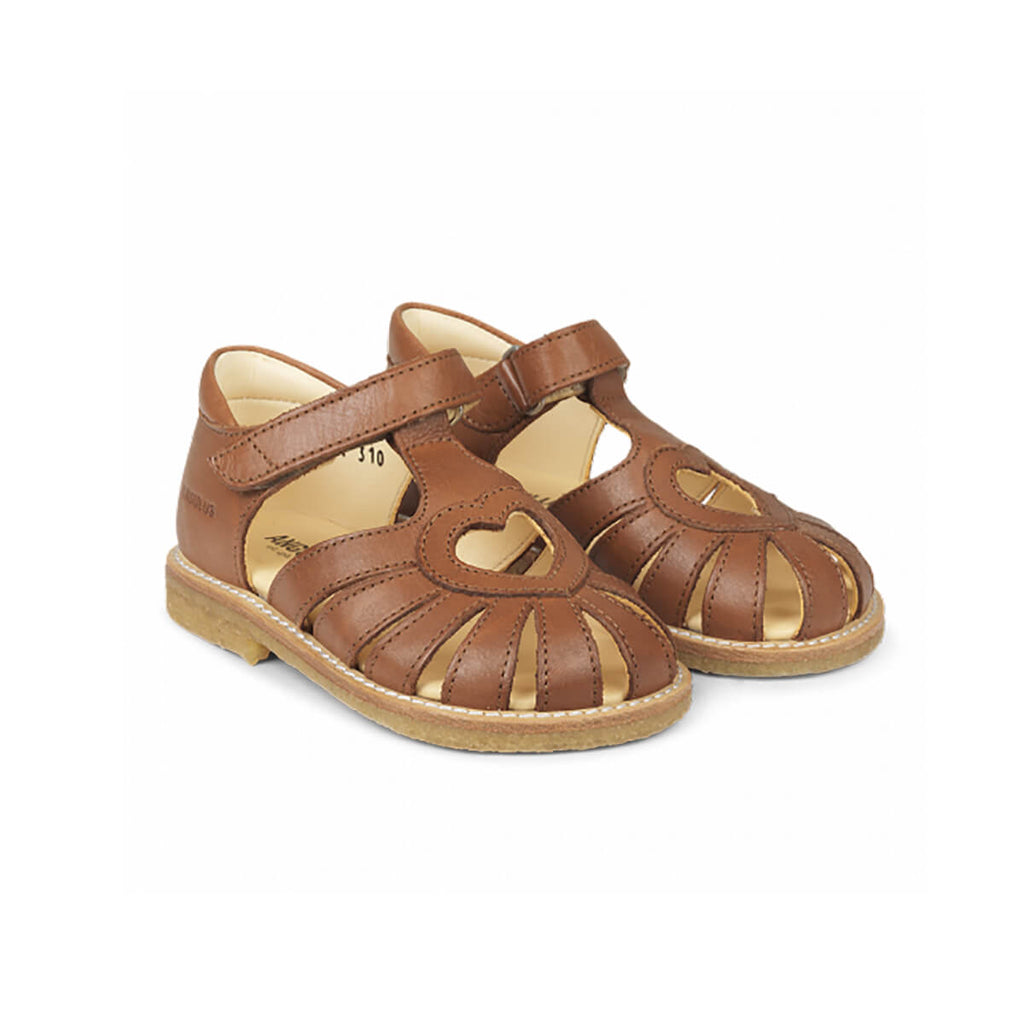 Heart Sandals in Cognac by Angulus