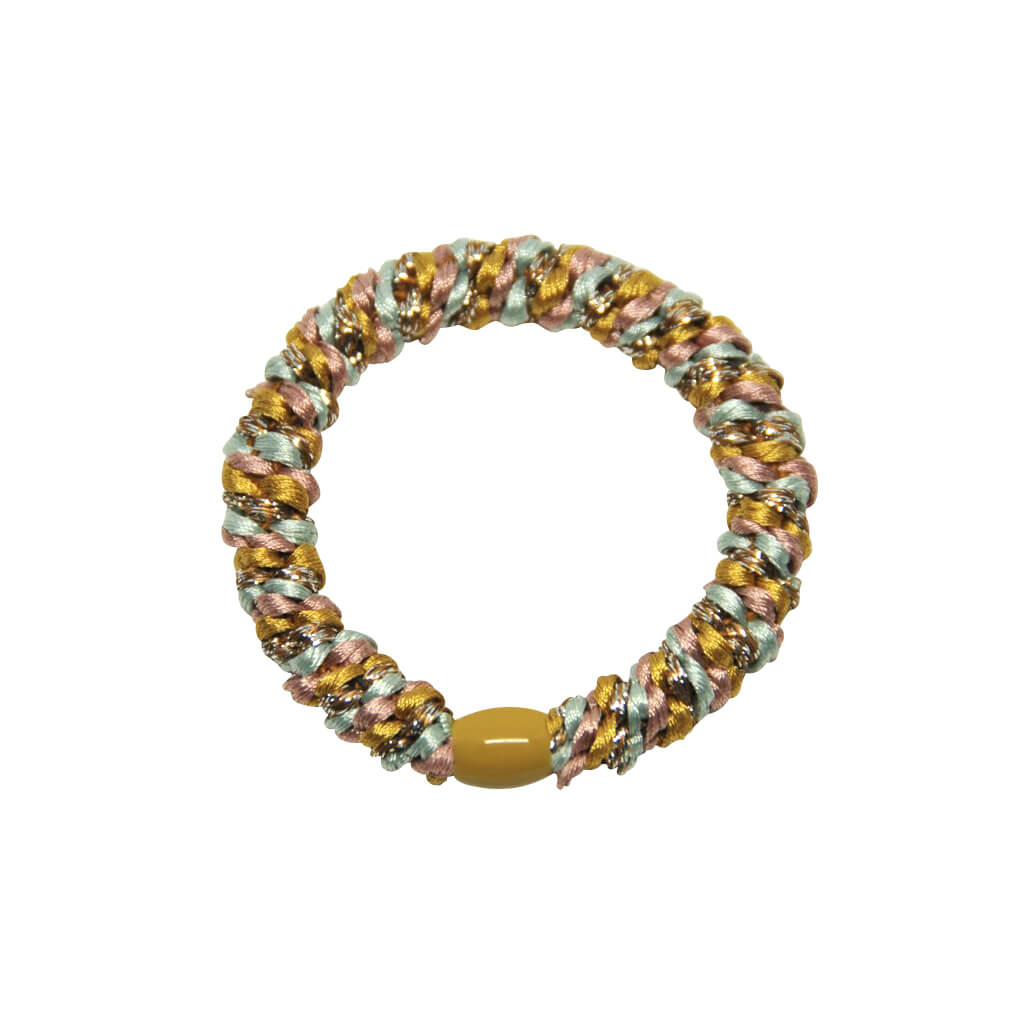 Kknekki Snag Free Hair Band in Mustard / Pink Mix by Bon Dep