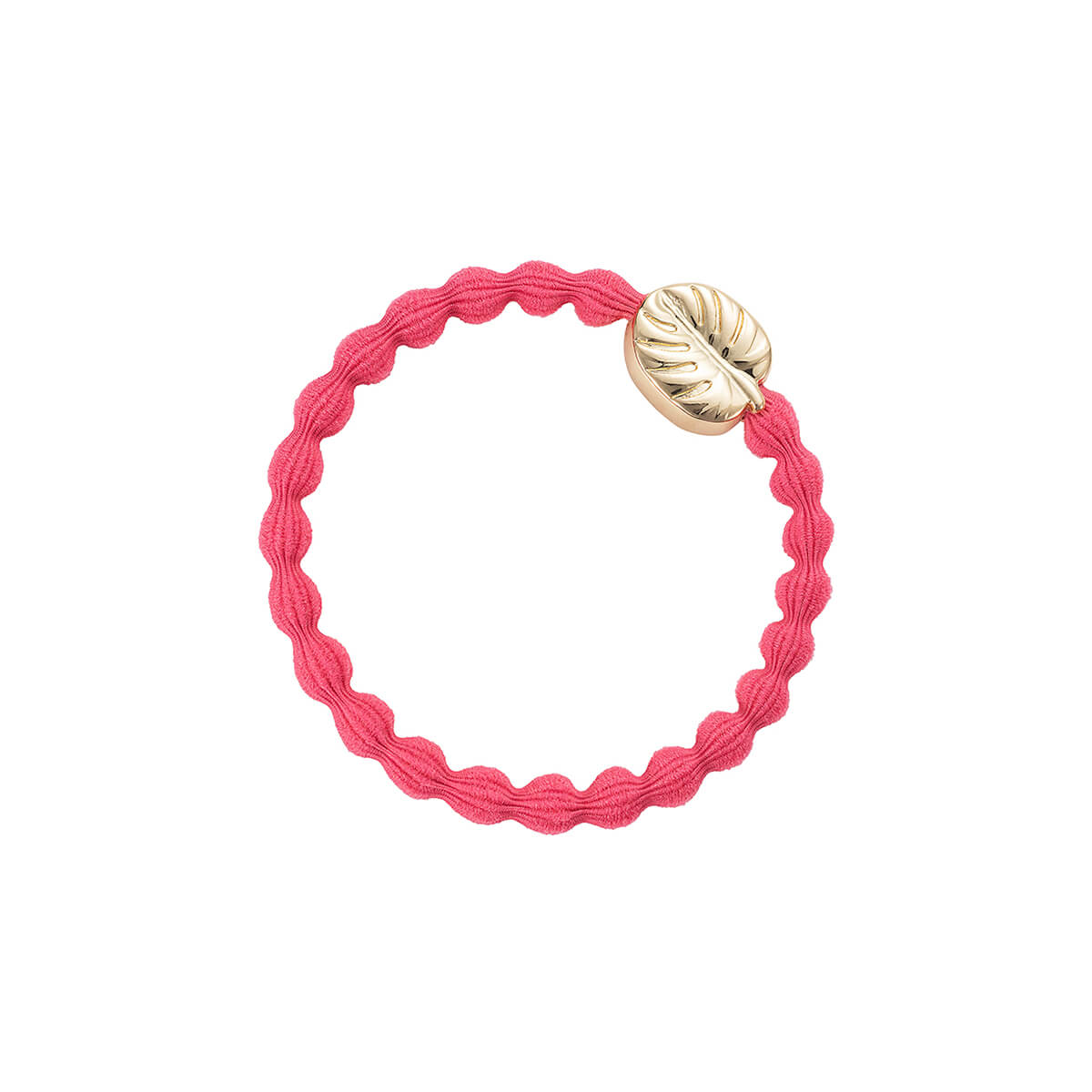 Gold Palm Leaf Hair Band in Neon Peach by byEloise