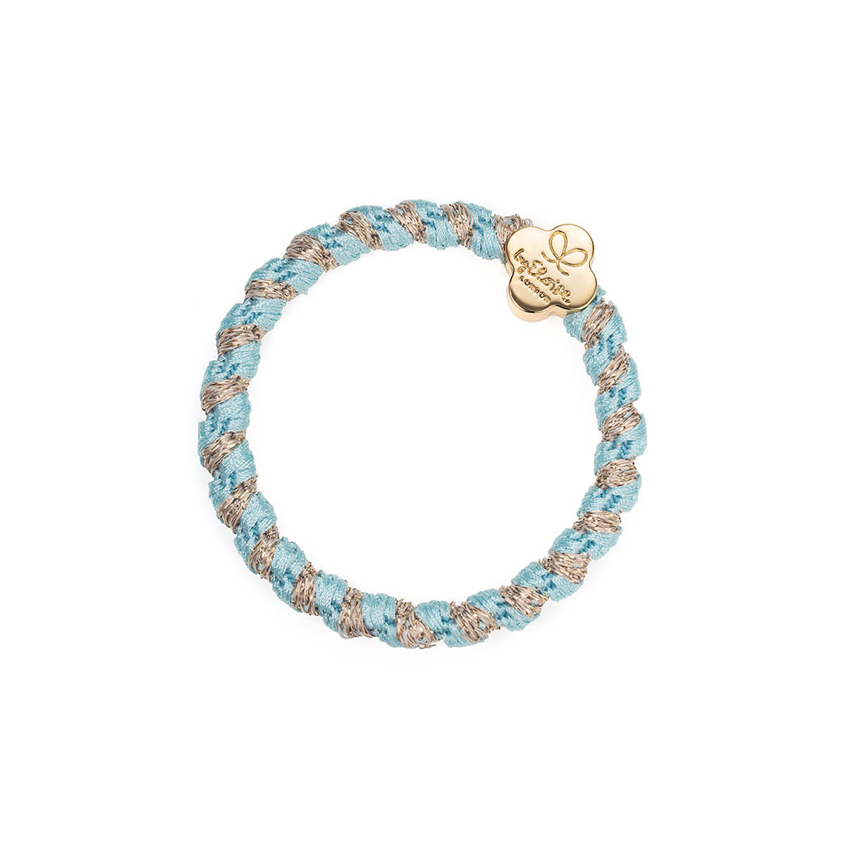 Gold Quatrefoil Hair Band in Woven Peppermint Shimmer by byEloise