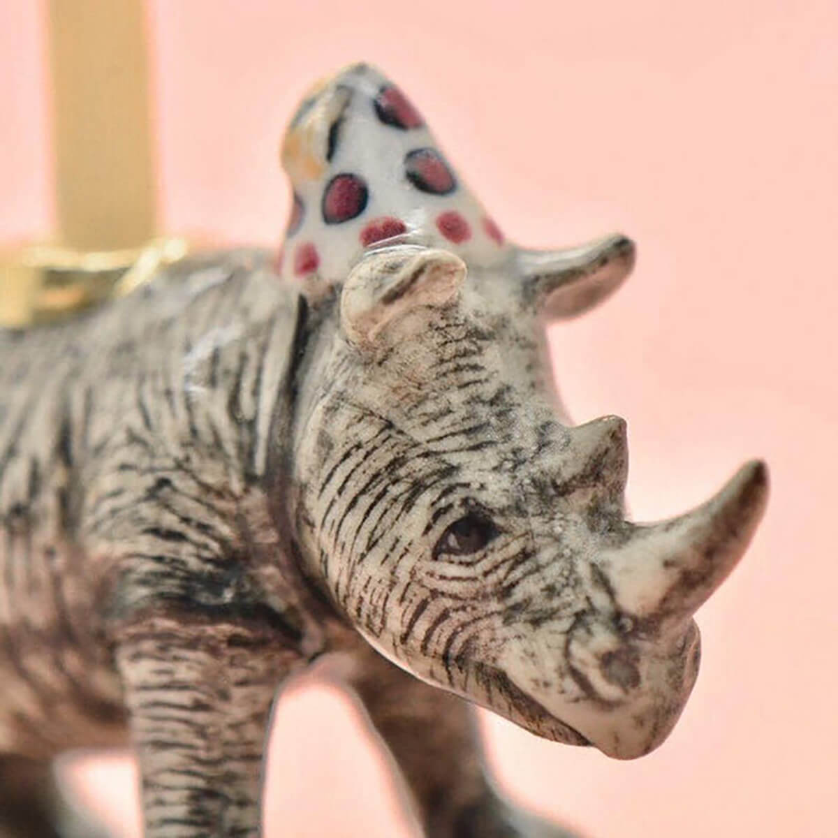 Rhino Party Animal Ceramic Cake Topper by Camp Hollow