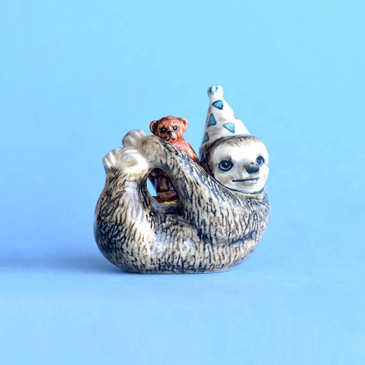 Sloth Party Animal Ceramic Cake Topper by Camp Hollow