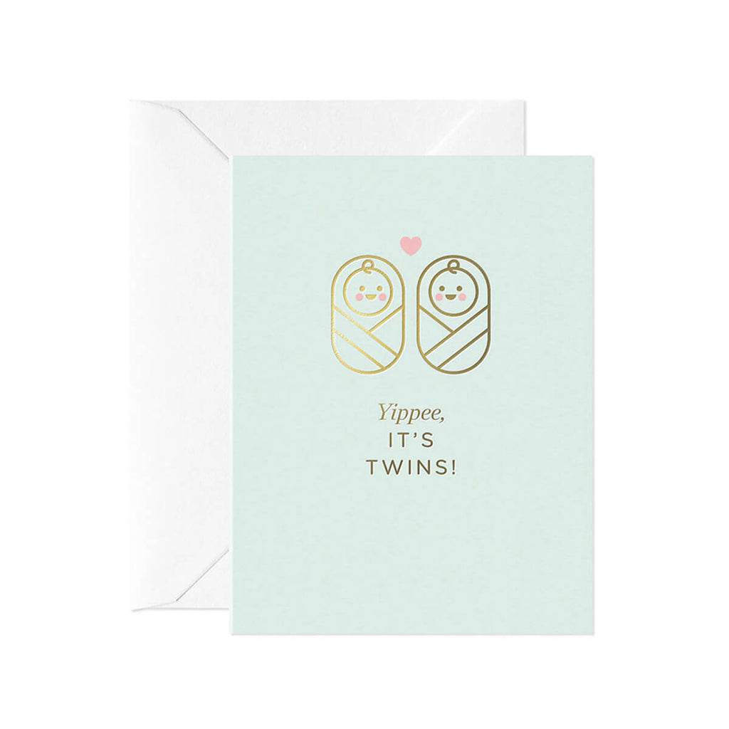 Yippee Its Twins Mini Greetings Card by Card Nest